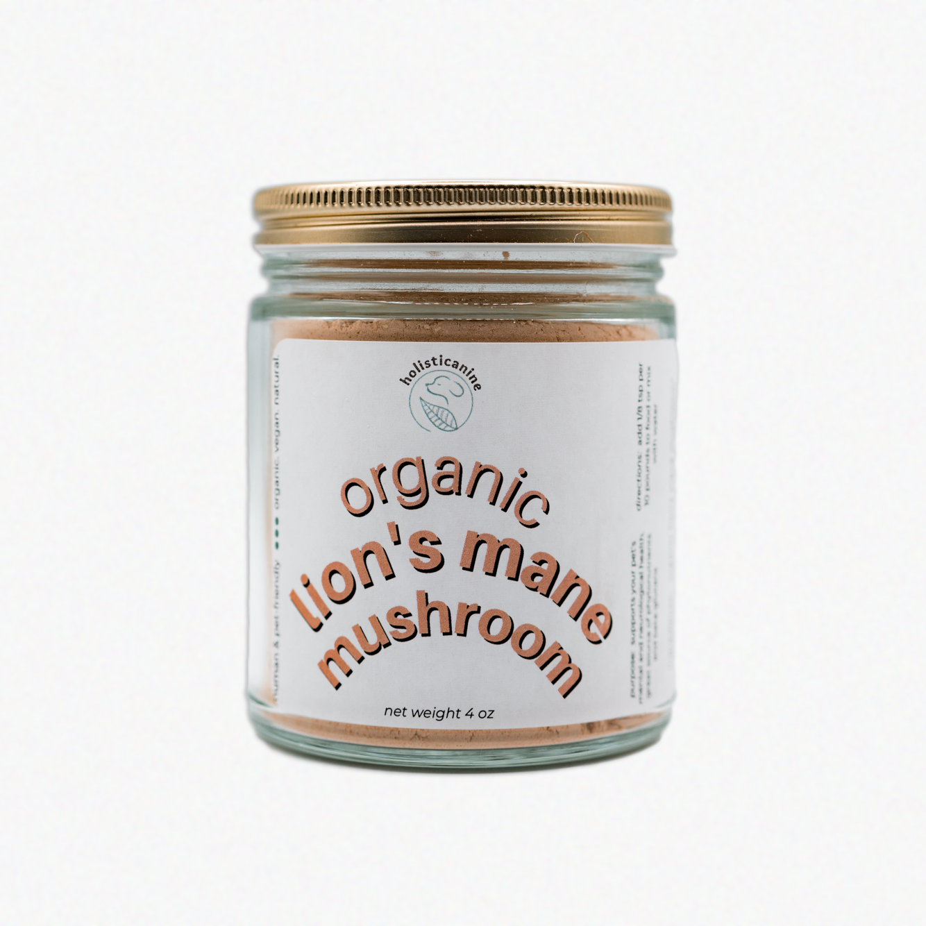 Holisticanine Organic Lion's Mane Mushroom | Neurological and Immune Support Supplement
