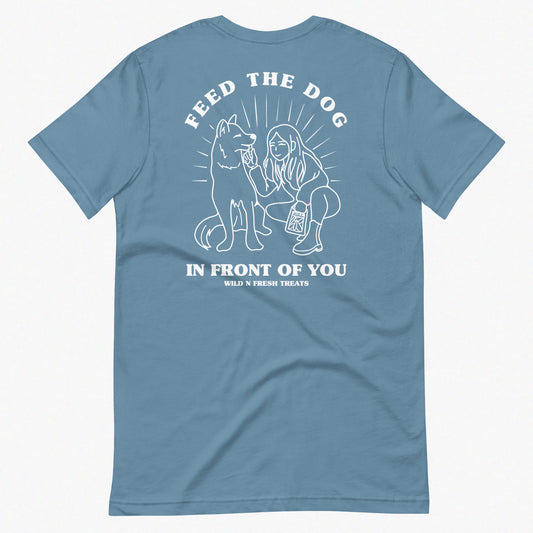 Feed The Dog In Front Of You Pocket Tee