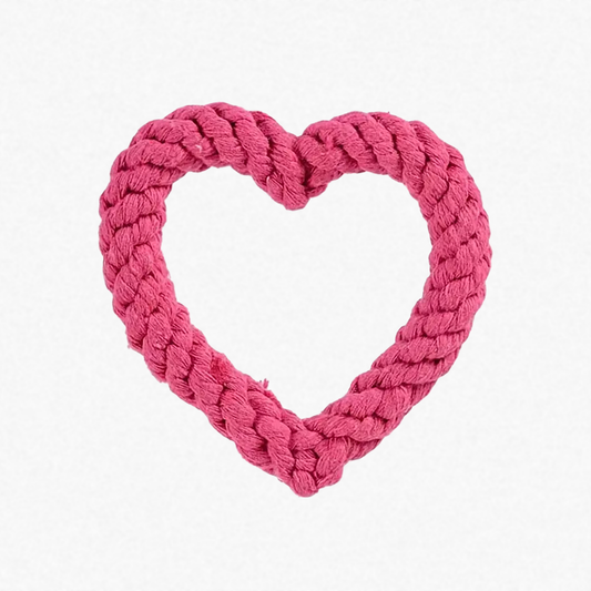 Heart Rope Dog Toy - Pink