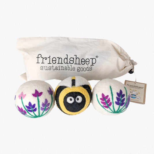 Lavender Fields Set of 3 Eco Dryer Balls - Bee