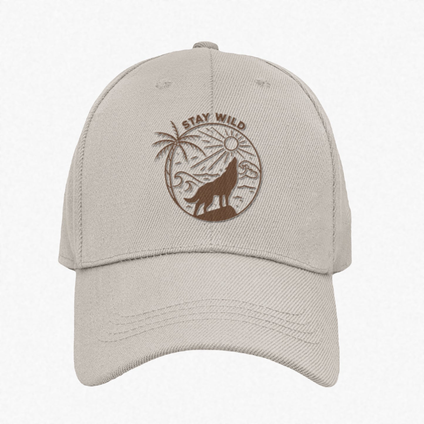 Stay Wild Embroidered Hat - Tan