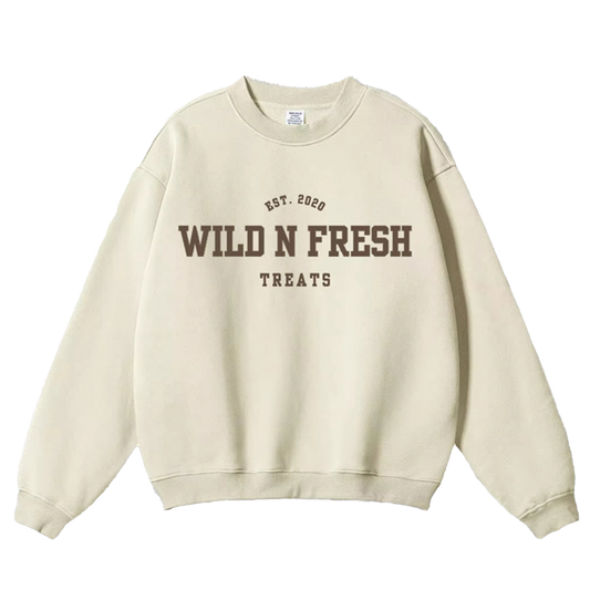 Wild n Fresh Treats Varsity Crewneck - Mushroom Mist