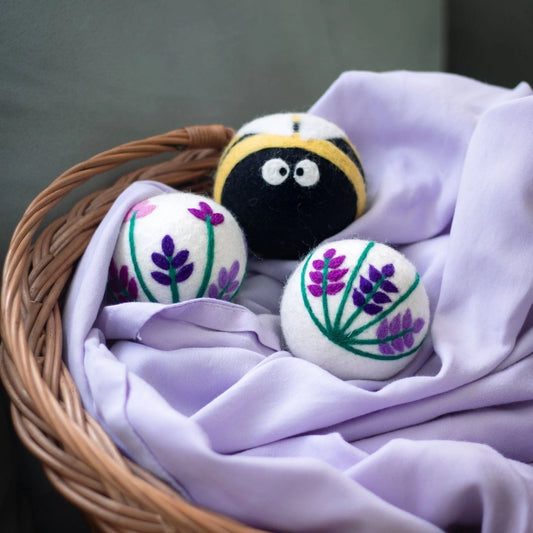 Lavender Fields Set of 3 Eco Dryer Balls - Bee