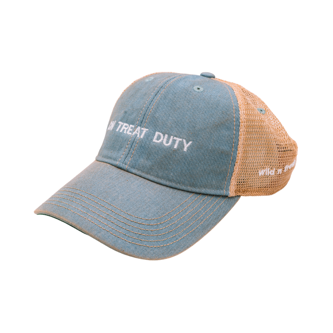 On Treat Duty Trucker Hat — Dusty Blue