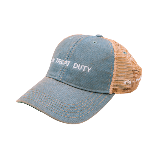 On Treat Duty Trucker Hat — Dusty Blue